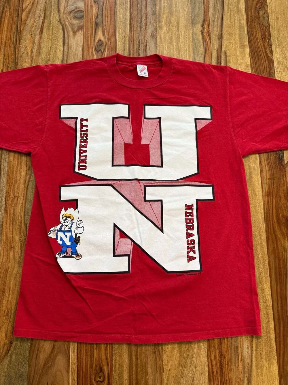 Vintage 1993 Nebraska Cornhuskers T-Shirt Size XL Made in USA